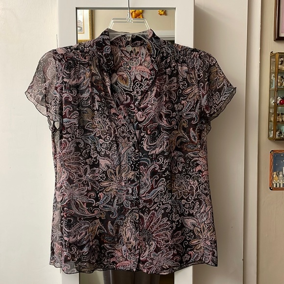 Sheer Perfection Margaret O’Leary Floral Silk Blouse